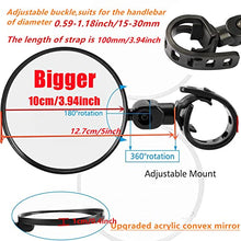 Load image into Gallery viewer, Bike Mirror, 2pcs Bike Rear View Mirrors, 10cm Bicycle mirrors for handlebars, 360 Rotatable Bike Mirrors Handlebar Rearview Mirror, Acrylic Convex Mirror for Road Bike/MTB/Off-Road/Fixed Gear Bike
