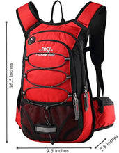 Load image into Gallery viewer, Mubasel Gear Insulated Hydration Backpack Pack with 2L BPA Free Bladder - Keeps Liquid Cool up to 4 Hours – for Running, Hiking, Cycling, Camping (Red)
