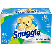 Load image into Gallery viewer, Snuggle Plus SuperFresh Fabric Softener Dryer Sheets with Static Control and Odor Eliminating Technology, Original, 200 Count
