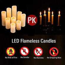 Load image into Gallery viewer, Antizer Flameless Candles Led Candles Pack of 9 (H 4" 5" 6" 7" 8" 9" x D 2.2") Ivory Real Wax Battery Candles with Remote Timer

