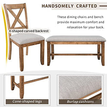 Load image into Gallery viewer, Merax 6-Piece Kitchen Set, Wooden Rectangular Dining-Table, 4 Chairs and Bench Family Furniture, Natural Cherry
