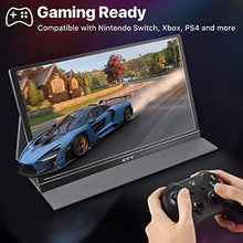 Load image into Gallery viewer, 15.6'' Portable Monitor Bundle [Black &amp; Gray] - KYY 1080P FHD USB-C Laptop Monitor HDMI Computer Display HDR IPS Gaming Monitor w/Smart Cover &amp; Dual Speakers, for Laptop PC MAC Phone PS4 Xbox Switch
