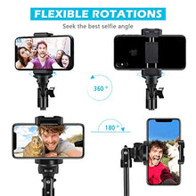 Load image into Gallery viewer, Selfie Stick Tripod, UBeesize 51" Extendable Tripod Stand with Bluetooth Remote for iPhone &amp; Android Phone, Heavy Duty Aluminum, Lightweight
