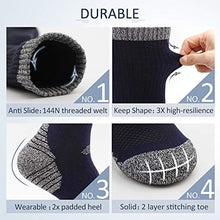 Load image into Gallery viewer, Petrala Hiking Socks Mens 13-15 Moisture Wicking Thick Padded Combed Cotton Sock Trekking Outdoor Performance 5 Pack
