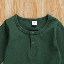 Load image into Gallery viewer, Kuriozud Baby Boy Girl Pajamas Set Organic Cotton Plain Sleepwear Infant 2 Piece PJS(Button Green, 6-12 Months)
