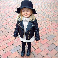 Load image into Gallery viewer, Clearance Sale Toddler Boys Girls Motorcycle Faux Leather Jackets Coat Winter Outwear for 1-5Y (Black, 5T)
