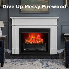 Load image into Gallery viewer, TURBRO Eternal Flame EF23-LG Electric Fireplace Logs, 23" Remote Control Fireplace Insert Log Heater, Realistic Lemonwood Ember Bed, Thermostat, Timer, 1400W Black
