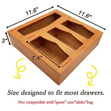 Load image into Gallery viewer, ECOGREDA Bamboo Ziplock Bag Storage Organizer for Kitchen Drawer,Openable Top Lids Food Storage Bag Holders and Dispenser Compatible with Ziploc, Glad, Gallon, Quart, Sandwich &amp; Snack Bags
