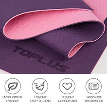 Load image into Gallery viewer, TOPLUS Yoga Mat - Upgraded Yoga Mat Eco Friendly Non-Slip Exercise &amp; Fitness Mat with Carrying Strap, Workout Mat for All Type of Yoga, Pilates(1/4 inch-1/8 inch)

