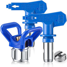 Load image into Gallery viewer, 3 Pieces Spray Tips Airless Paint Spray Gun Sprayer Tip Guard Nozzle Seat Replacement for Airless Spray Paint Tip Nozzle Blue Airless Spray Paint Nozzle and Guard for Sprayer
