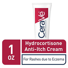 Load image into Gallery viewer, CeraVe Hydrocortisone Cream 1% | Anti-Itch Cream with Temporarily Relief from Rashes with Eczema-Prone &amp; Dry Skin | Itch Relief Cream | Fragrance Free | 1 Ounce
