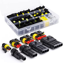 Load image into Gallery viewer, AutoEC 352PCS Electrical Connectors Plug Kit, Waterproof Automotive Motorcycle Electrical Wire Connector Terminals, 1 2 3 4 Pin Truck Harness Plug Car Spark Plug Connector for Car, Truck, Motorcycle
