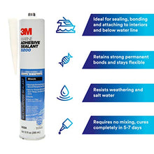 Load image into Gallery viewer, 3M Marine Adhesive Sealant 5200 (06504) Permanent Bonding and Sealing for Boats and RVs Above and Below the Waterline Waterproof Repair, Black, 10 fl oz Cartridge
