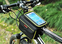 Load image into Gallery viewer, DRUnKQUEEn Waterpoof Frame Front Tube Pannier Bike Bicycle Cycling Saddle Bag Biking Gear with Detachable Cellphone Case Touchscreen Pouch Holder &amp; Reflective Stripe
