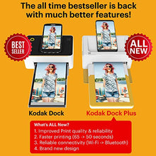 Load image into Gallery viewer, Kodak Dock Plus Portable Instant Photo Printer, Compatible with iOS, Android and Bluetooth DevicesFull Color Real Photo (4”x6”), 4Pass &amp; Lamination Process, Premiun Quality - Convenient and Practical
