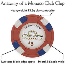 Load image into Gallery viewer, Claysmith Gaming Pack of 50 Monaco Club Poker Chips, Heavyweight 13.5-Gram Clay Composite (5 Red)

