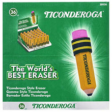 Load image into Gallery viewer, TICONDEROGA Erasers, Pencil Shaped, Yellow, 36-Pack (38936)
