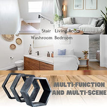 Load image into Gallery viewer, LMLFTrend Hexagon Shelves Wooden Honeycomb Wall Mounted Modern Geometric Deep Floating Shelves Decor for Bedroom, Living Room, Bathroom(Set of 3, Forest Grey)
