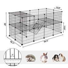 Load image into Gallery viewer, SONGMICS Pet Playpen Includes Cable Ties, Metal Wire Apartment-Style Two-Storey Bunny Fence and Kennel, Comfortable Pet Premium Villa for Guinea Pigs, Bunnies, Rabbits,Puppies,Indoor Upgrade ULPI02H
