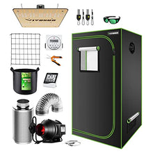 Load image into Gallery viewer, VIVOSUN Grow Tent Complete System, 2.7 x 2.7 ft. Growing Tent Kit Complete with VS1000 Led Grow Light 4 Inch 190CFM Inline Fan Carbon Filter and 8 ft. Ducting Combo, 32" x 32" x 63"
