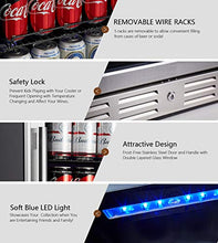 Load image into Gallery viewer, Kalamera 24 inch Beverage Refrigerator - 154 Cans Capacity Beverage Cooler- Fit Perfectly into 24" Space Built in Counter or Freestanding - for Soda, Water, Beer or Wine - For Kitchen or Bar with Blue Interior Light
