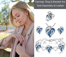 Load image into Gallery viewer, Leafael Infinity Love Heart Pendant Necklace Light Sapphire Blue March December Birthstone Crystal Jewelry Gifts for Women, Silver-tone, 18"+2"
