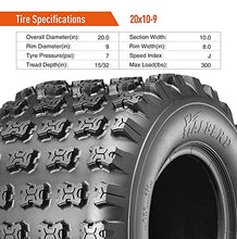 Load image into Gallery viewer, HALBERD ATV Tires, 21x7-10 20x10-9 Sport Quad ATV Tires, 4PR 21x7x10 20x10x9 All-Terrain Tires Compatible for Yamaha Raptor 350 700 YFZ450 Polaris Outlaw 525 Predator 500(4 Pack, Tubeless)

