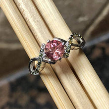 Load image into Gallery viewer, Natural Pink Tourmaline, Green Tourmaline 925 Solid Sterling Silver Engagement Ring Size 6, 7, 8, 9
