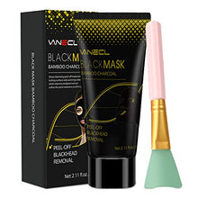 Load image into Gallery viewer, Vanecl Blackhead Remover Mask, Peel Off Blackhead Mask, Blackhead Remover - Deep Cleansing Black Mask, Bamboo Activated Charcoal Peel-Off Mask
