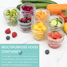 Load image into Gallery viewer, Glass Baby Food Storage Containers Set of 12, Leakproof 4 oz Glass Baby Food Jars with Lids &amp; Marker, Reusable Small Glass Baby Food Containers for Infant &amp; Baby, Freezer, Microwave &amp; Dishwasher Safe
