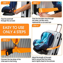 Load image into Gallery viewer, 2 Pieces Car Seat Travel Belt, Adjustable Car Seat Travel Strap to Convert Kid Car Seat, Carry-on Luggage into Airport Car Seat Stroller &amp; Carrier Belt Safe Travel Solution (Orange)
