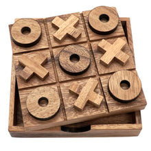Load image into Gallery viewer, BSIRI Tic Tac Toe Wooden Board Game Table Toy Player Room Decor Tables Family XOXO Decorative Pieces Adult Rustic Kids Play Travel Backyard Discovery Night Level Drinking Romantic Decorations
