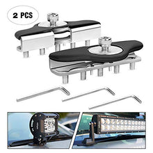 Load image into Gallery viewer, Nilight 90025B Led Light Bar Mounting Brackets 2pcs Universal Hood Led Work Light led Pods Mount Bracket Clamp Holder for SUV Truck Off Road Installed No Need Drilling, 2 Years Warranty
