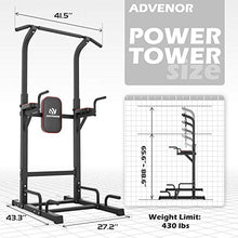 Load image into Gallery viewer, ADVENOR Power Tower Dip Station Pull Up Bar for Home Gym Dip Stands Strength Training Workout Equipment (RED)
