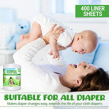 Load image into Gallery viewer, Shop Channels Bamboo Disposable Cloth Diaper Liners(4 Rolls) Fragrance Free &amp; Chlorine Free, Compostable, Dye Free Flushable Biodegradable Gentle and Soft 100 Sheets Each Roll(Pack of 4)
