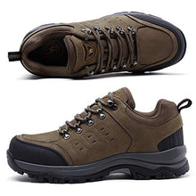 Load image into Gallery viewer, CAMEL CROWN Mens Hiking Shoes Low Cut Boots Leather Walking Shoes for Outdoor Trekking Training Casual Work Khaki/Black
