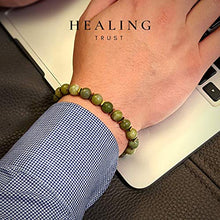 Load image into Gallery viewer, [Healing Trust] Green Jade Bracelet for Men Women Entrepreneur Business Luck, MONEY ATTRACTION Bead Bracelet, Maximum Money Wealth Abundance Bracelet, Prosperity Good Luck Feng Shui, Goals Manifestation Chakra Bracelet, HAPPY MOOD BRACELET, Bye Bye Anxiet
