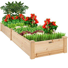 Load image into Gallery viewer, Best Choice Products 96x24x10in Outdoor Wooden Raised Garden Bed Planter for Vegetables, Grass, Lawn, Yard - Natural
