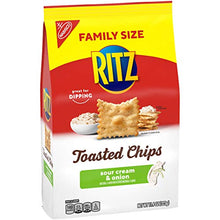Load image into Gallery viewer, RITZ Toasted Chips Sour Cream and Onion, Family Size, 6 - 11.4 oz Bags
