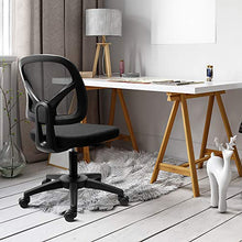 Load image into Gallery viewer, KOLLIEE Armless Mesh Office Chair Ergonomic Comfortable Armless Desk Chair Small Black Adjustable Computer Chair No Armrest Mid Back Swivel Task Chair for Small Spaces
