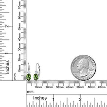 Load image into Gallery viewer, Gem Stone King 925 Sterling Silver Green Tourmaline and White Sapphire Leverback Earrings For Women (0.88 Ct Oval, 3/4 Inch)
