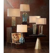 Load image into Gallery viewer, Zion Modern Table Lamp Tapered Natural Slate Bronze Metal Rectangular Shade for Living Room Family Bedroom Bedside - Franklin Iron Works

