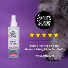 Load image into Gallery viewer, SKOUT'S HONOR: Probiotic Itch Relief Spray for Dogs &amp; Cats - Anti-Itch Spray with Oatmeal - 8 fl oz - Soothes and Hydrates Itchy, Irritated Skin - Hypoallergenic - Non-Medicated - Long-Lasting Relief
