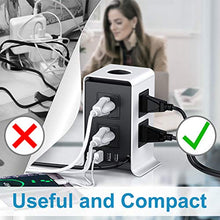 Load image into Gallery viewer, Power Strip Surge Protector Tower 2020, SMALLRT 8 Outlet 4 USB Ports 16.4FT/5M Plug Lead Extension Cord with Safety Socket with Overload Protection

