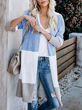 Load image into Gallery viewer, Lovaru Womens Boho Open Front Cardigan Colorblock Long Sleeve Loose Knit Lightweight Sweaters
