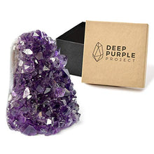 Load image into Gallery viewer, Amethyst Crystal Geodes 1/2 to 1 Lb in a Premium Gift Box, Large Clusters Perfect for Spiritual Home Decor, Polished Quartz from Uruguay
