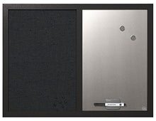 Load image into Gallery viewer, MasterVision Combo Dry Erase Whiteboard and Grey Fabric Bulletin Board, 18" x 24", Black Frame (MX04433168)
