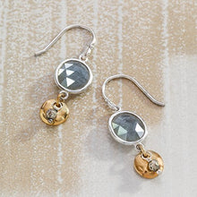 Load image into Gallery viewer, Silpada 'Stepping Stone' Natural Labradorite &amp; Pyrite Drop Earrings in Sterling Silver &amp; Brass
