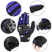 Load image into Gallery viewer, COFIT Motorcycle Gloves for Men and Women, Full Finger Touchscreen Motorbike Gloves for BMX ATV MTB Riding, Road Racing, Cycling, Climbing - Blue XXL
