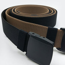 Load image into Gallery viewer, Hoanan 2-Pack Elastic Stretch Belt, Men’s Plus Size No Metal Nylon Tactical Hiking Belt(black/brown-up to 42")
